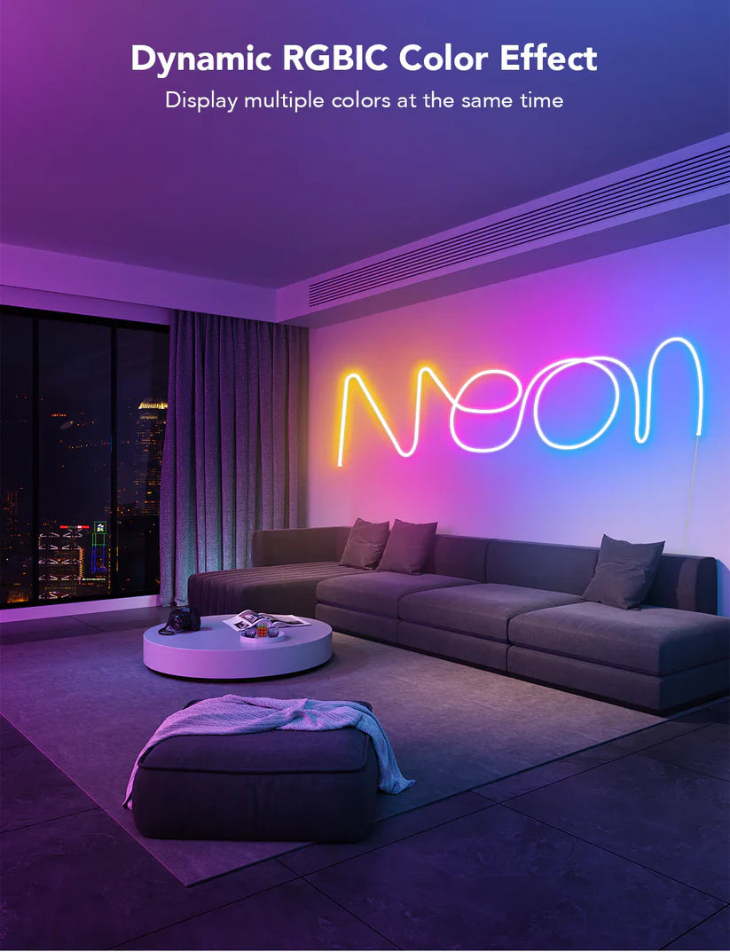 NeonGlow Smart Rope Strip Light with Music Syncing (5 Meters) by Cooksyy
