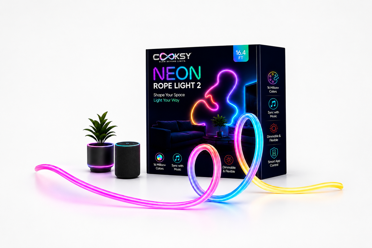 NeonGlow RGBIC Smart Neon Rope Light – 5M (Music Sync Edition)
