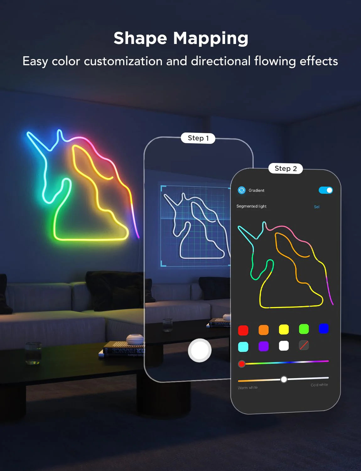 NeonGlow Smart Rope Strip Light with Music Syncing (5 Meters) by Cooksyy